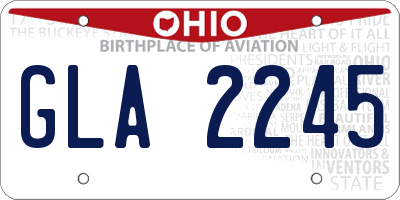 OH license plate GLA2245