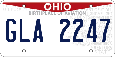OH license plate GLA2247