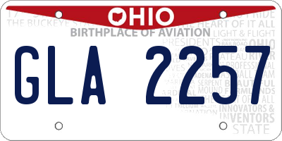 OH license plate GLA2257