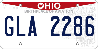 OH license plate GLA2286