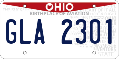 OH license plate GLA2301