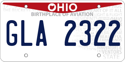 OH license plate GLA2322