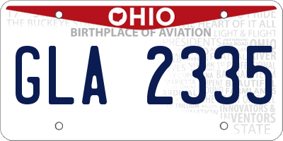 OH license plate GLA2335