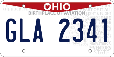 OH license plate GLA2341