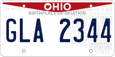 OH license plate GLA2344