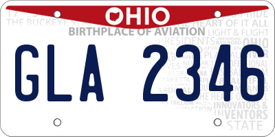 OH license plate GLA2346