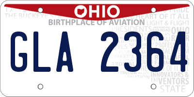 OH license plate GLA2364