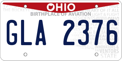 OH license plate GLA2376