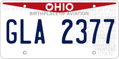 OH license plate GLA2377