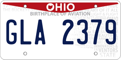 OH license plate GLA2379