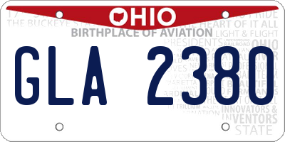 OH license plate GLA2380