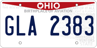 OH license plate GLA2383