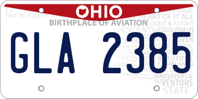 OH license plate GLA2385