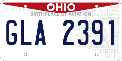 OH license plate GLA2391