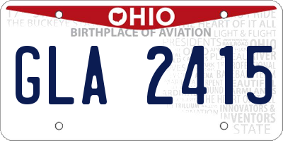OH license plate GLA2415