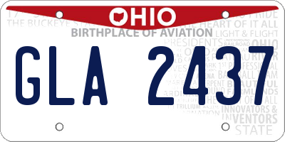 OH license plate GLA2437