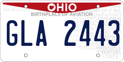 OH license plate GLA2443