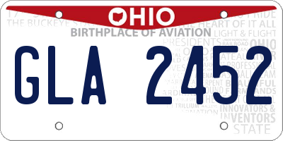 OH license plate GLA2452