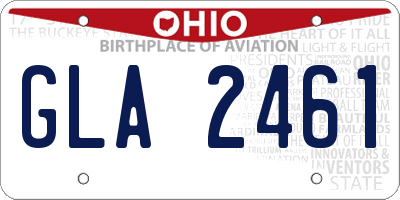 OH license plate GLA2461