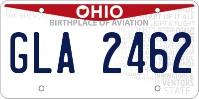 OH license plate GLA2462