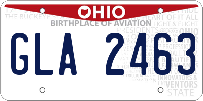 OH license plate GLA2463