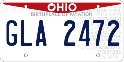 OH license plate GLA2472