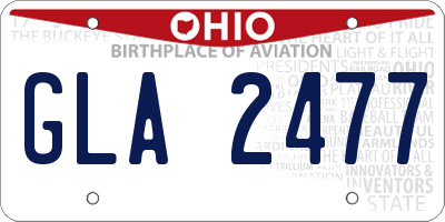 OH license plate GLA2477