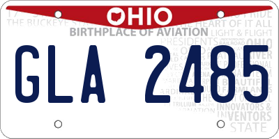 OH license plate GLA2485