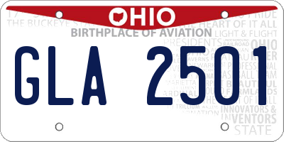 OH license plate GLA2501