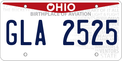 OH license plate GLA2525