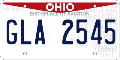 OH license plate GLA2545