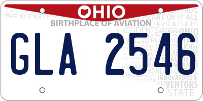 OH license plate GLA2546