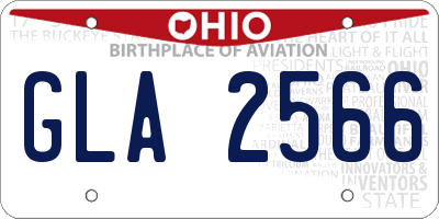 OH license plate GLA2566