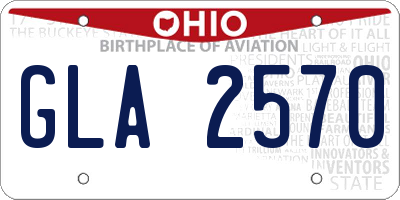 OH license plate GLA2570