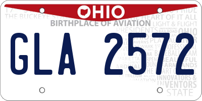 OH license plate GLA2572