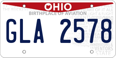 OH license plate GLA2578