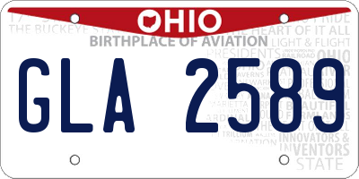 OH license plate GLA2589