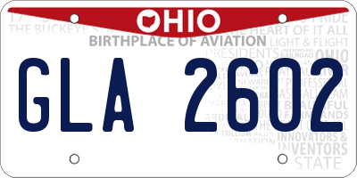 OH license plate GLA2602