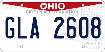 OH license plate GLA2608