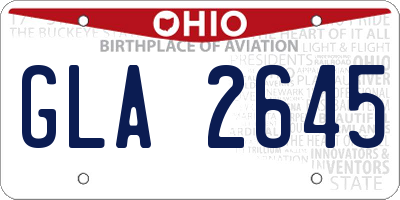 OH license plate GLA2645