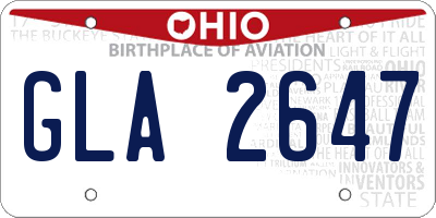 OH license plate GLA2647