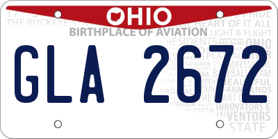 OH license plate GLA2672