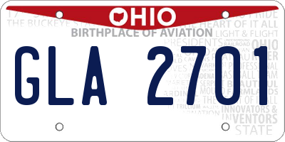 OH license plate GLA2701