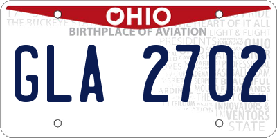 OH license plate GLA2702