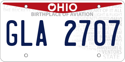 OH license plate GLA2707
