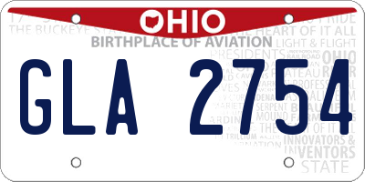 OH license plate GLA2754