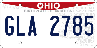 OH license plate GLA2785
