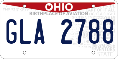 OH license plate GLA2788