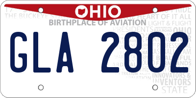 OH license plate GLA2802