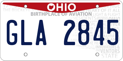 OH license plate GLA2845